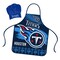 Mojo Licensing Tennessee Titans Apron Chef Hat Set Full Color Universal Size Tie Back Grilling Tailgate BBQ Cooking Host
